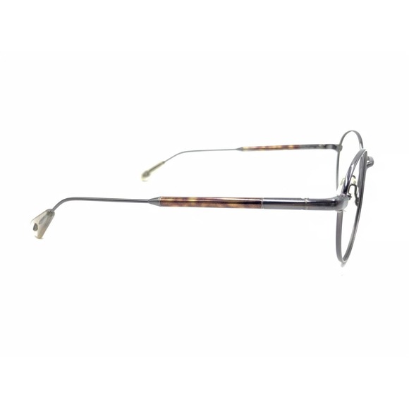 Zac Posen Leland GM Gunmetal Brown Round Eyeglasses Frames 48-21 135 Men Women - Picture 4 of 12